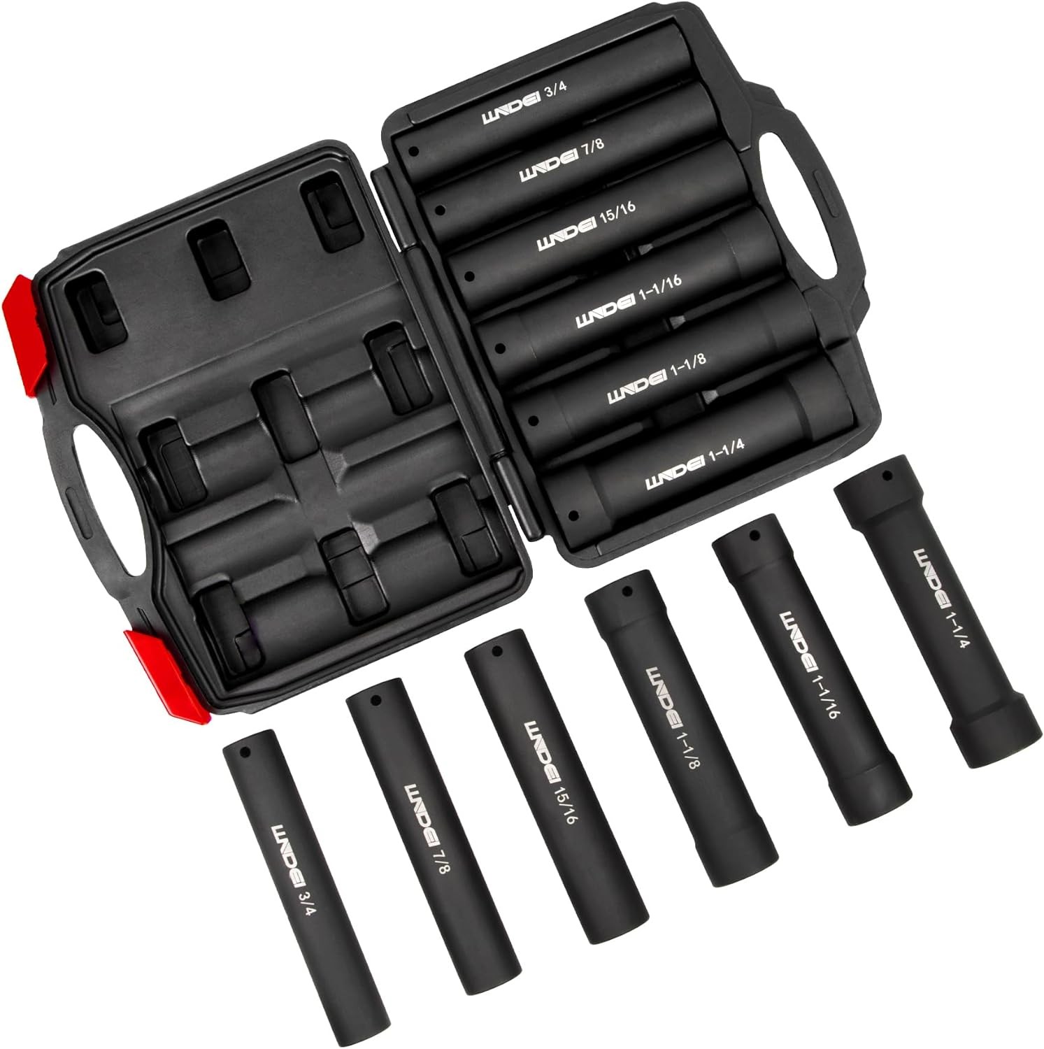 1/2 Inch Drive Extended Length Impact Socket Set 6PCS Extra Deep Socket Set Incl