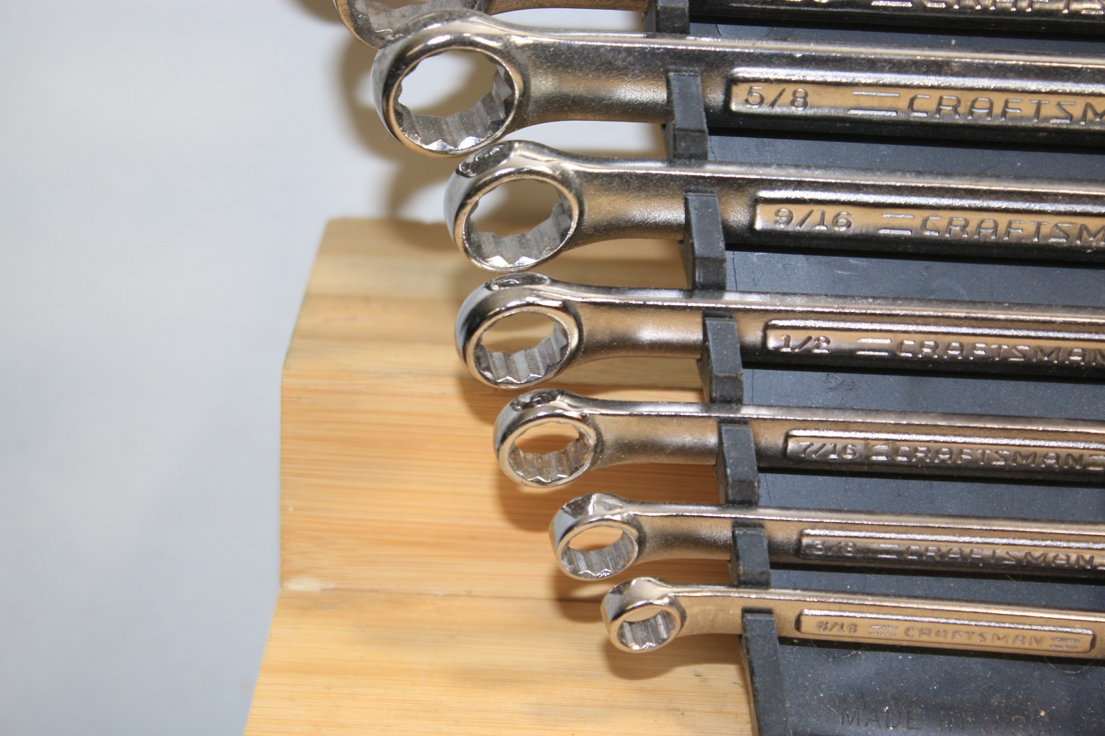 CRAFTSMAN SAE COMBINATION WRENCH SET 12 POINT USA – SET OF 11 W / rack VA
