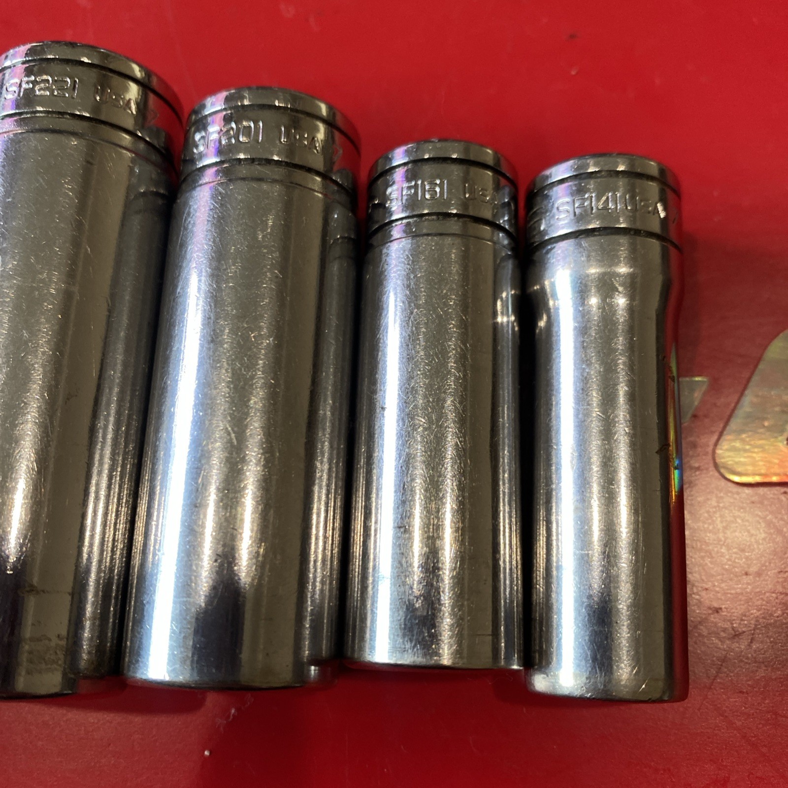 SNAP ON 7 SOCKETS 3/8″ DR SF141-SF281 Missing SF181 12 Point SAE Deep Socket Set
