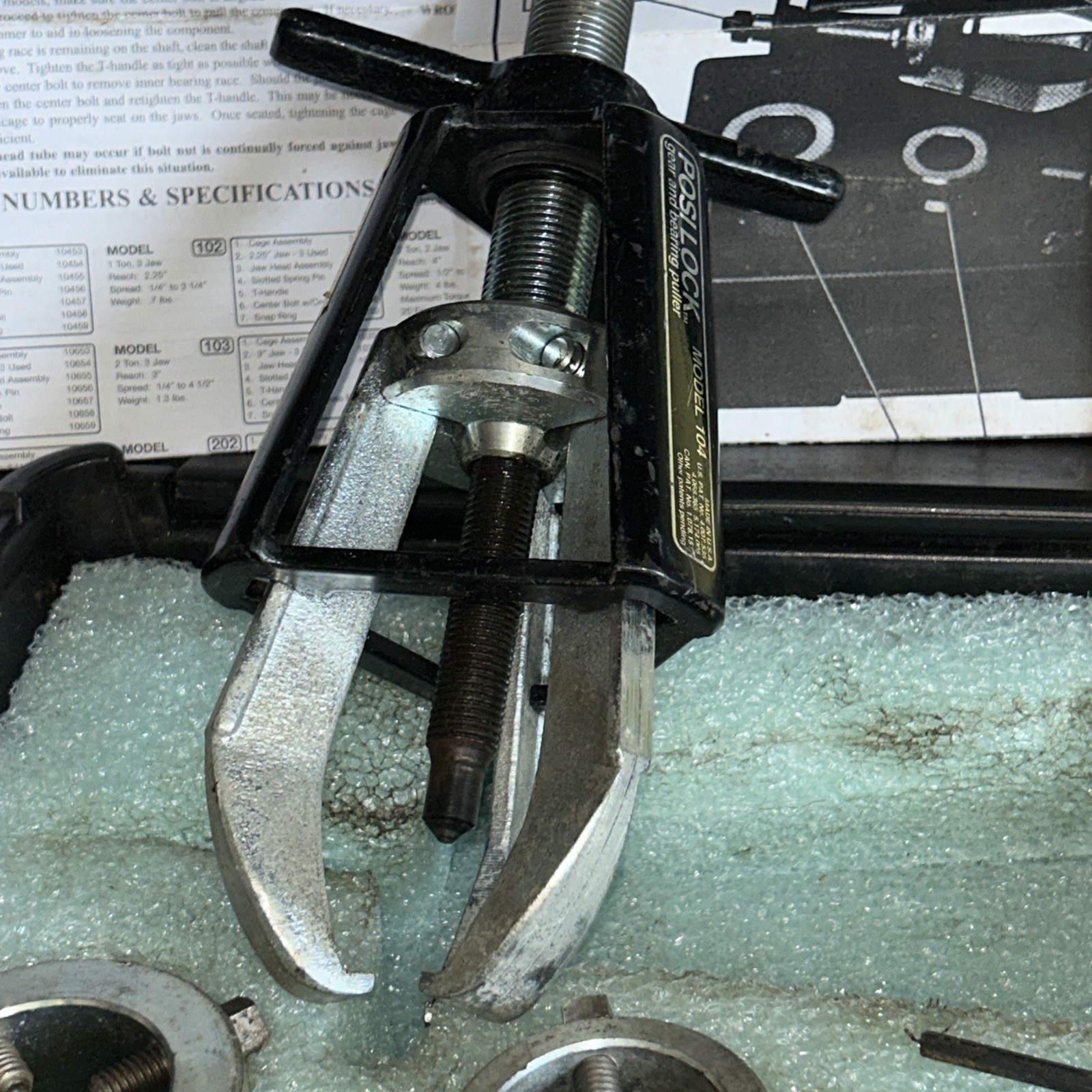 Posi Lock 104 Gear & Bearing Puller with Adapters Set USA MADE!! Carrying Case