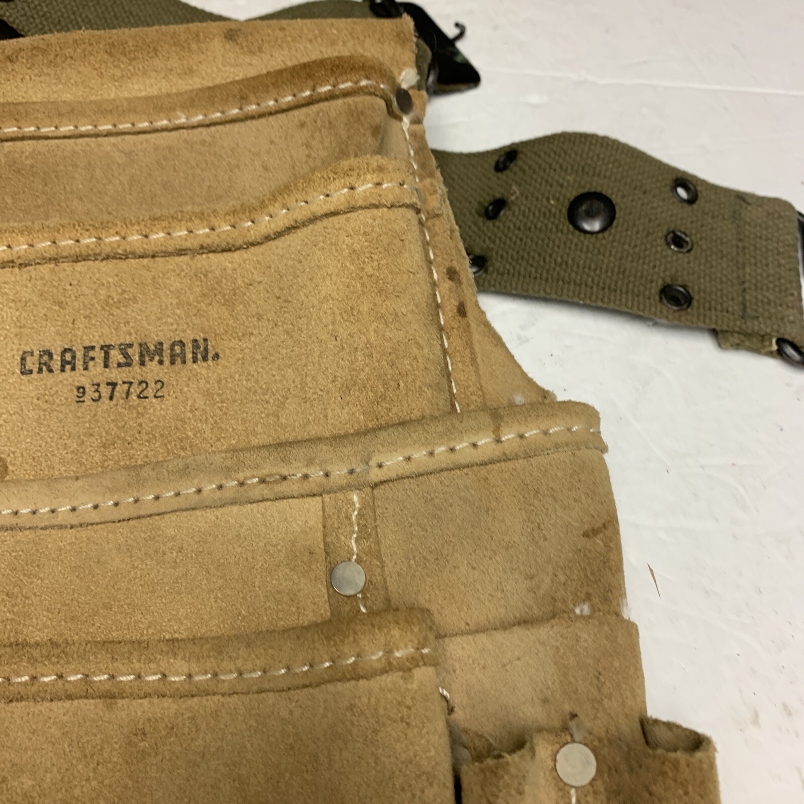 Craftsman Extra-Large Leather Nail /Tool Bag 37722 Leather Belt