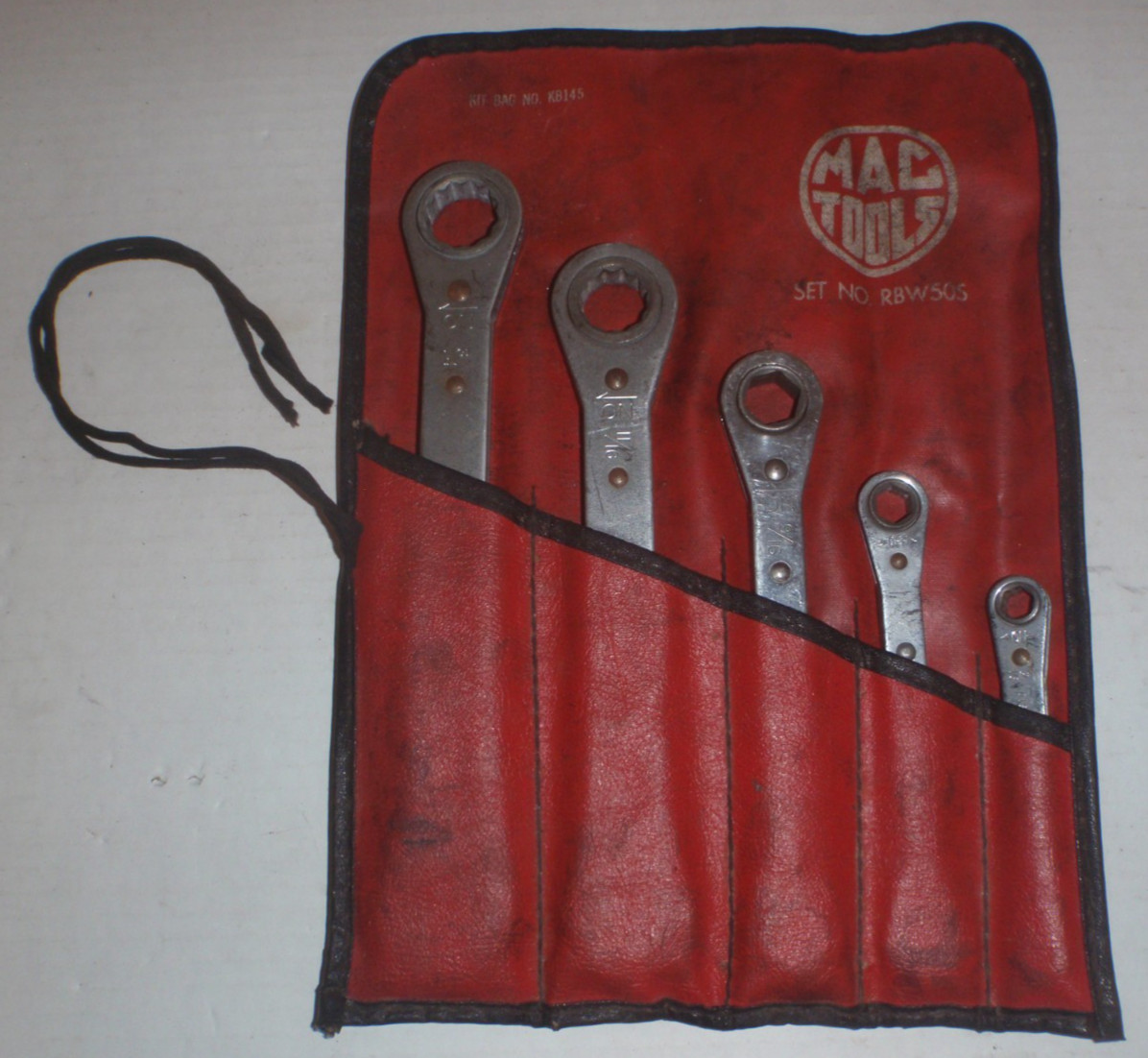 Mac Tools Ratcheting Wrenches Set. No. RBW50S Kit Bag No. KB145