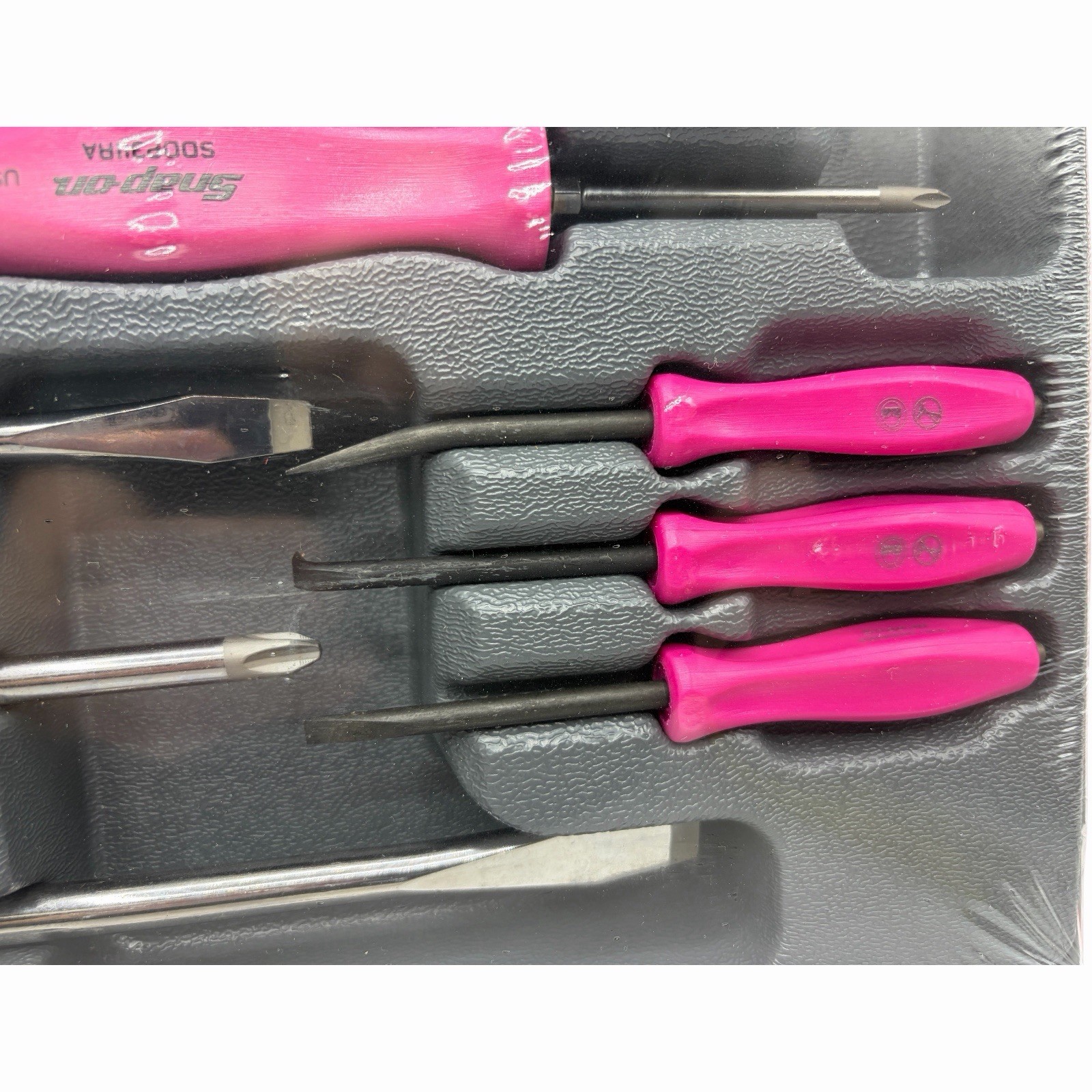 Snap On Tools Pink Hard Handle Combination Screwdriver Set SDDX70APP 7 Piece New