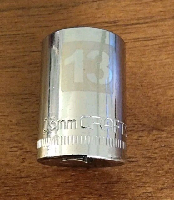 Craftsman 13mm Socket 6 Point 1/4″ Drive Z-AL 34609 Easy Read