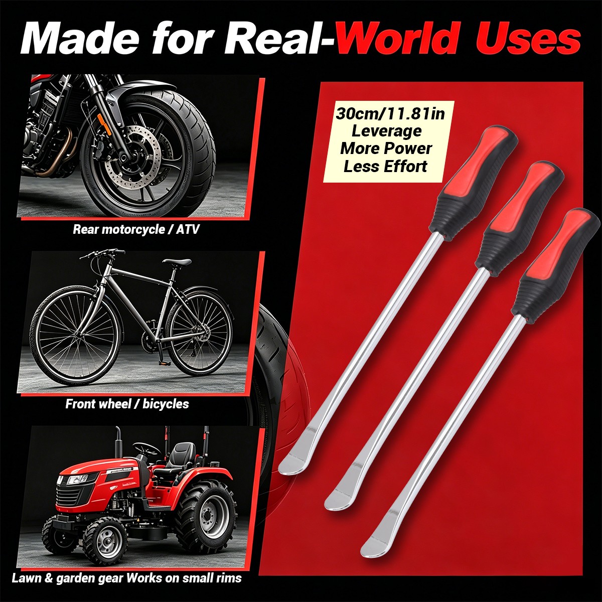 41Pcs Steel Tire Spoon Lever Iron Tool Kit for Motorcycle Bike Car w/Storage Bag