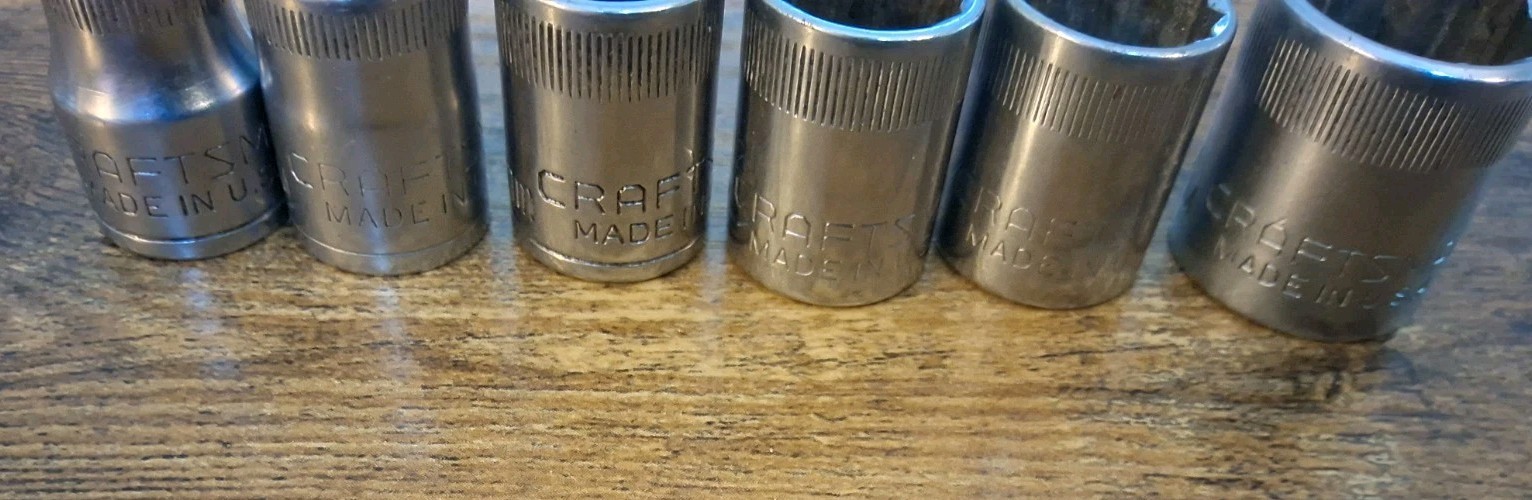 Craftsman 3/8″ Drive 12pt V Metric Sockets 9mm,11mm,12mm,13mm,14mm,17mm