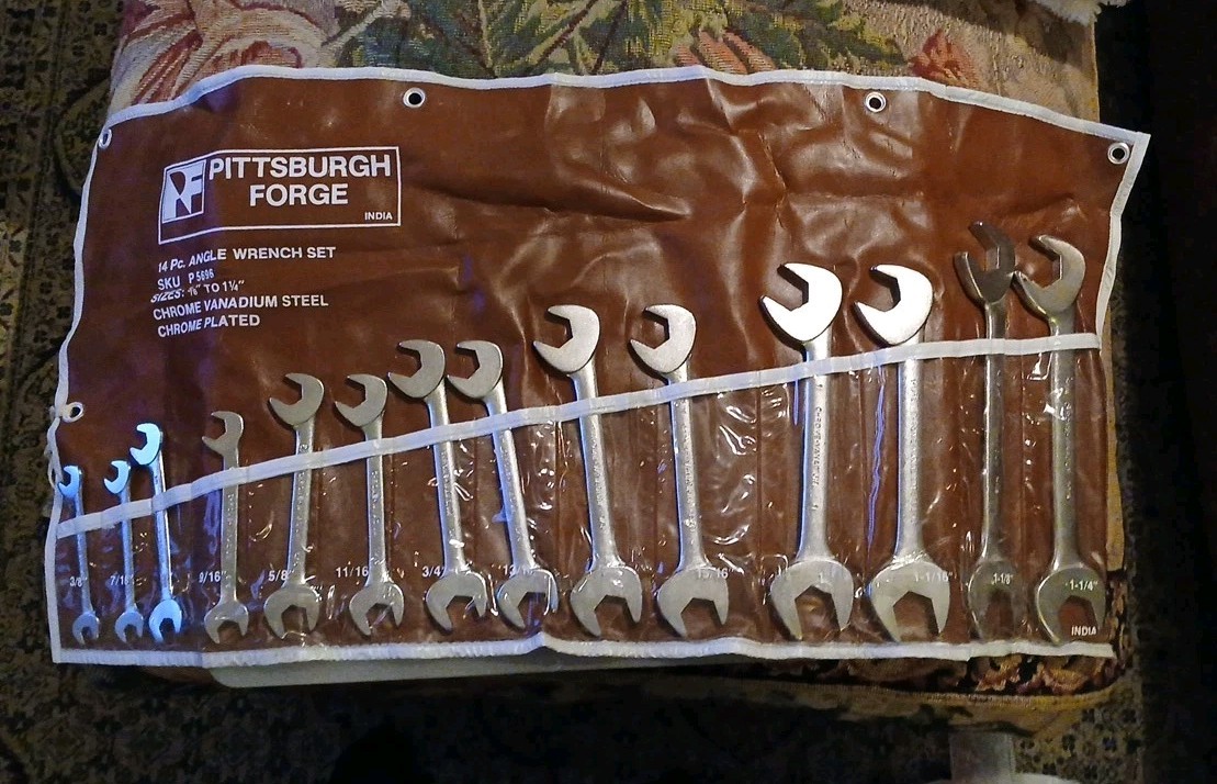 ANGLE WRENCH 14 PCS SET SIZE 3/8″ TO 1-1/4″ 30 AND 60 DEGREE ANGLE