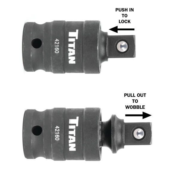 Titan 16151 1/4″, 3/8″ and 1/2″ Drive Pin-Free Locking Impact Universal Joint…