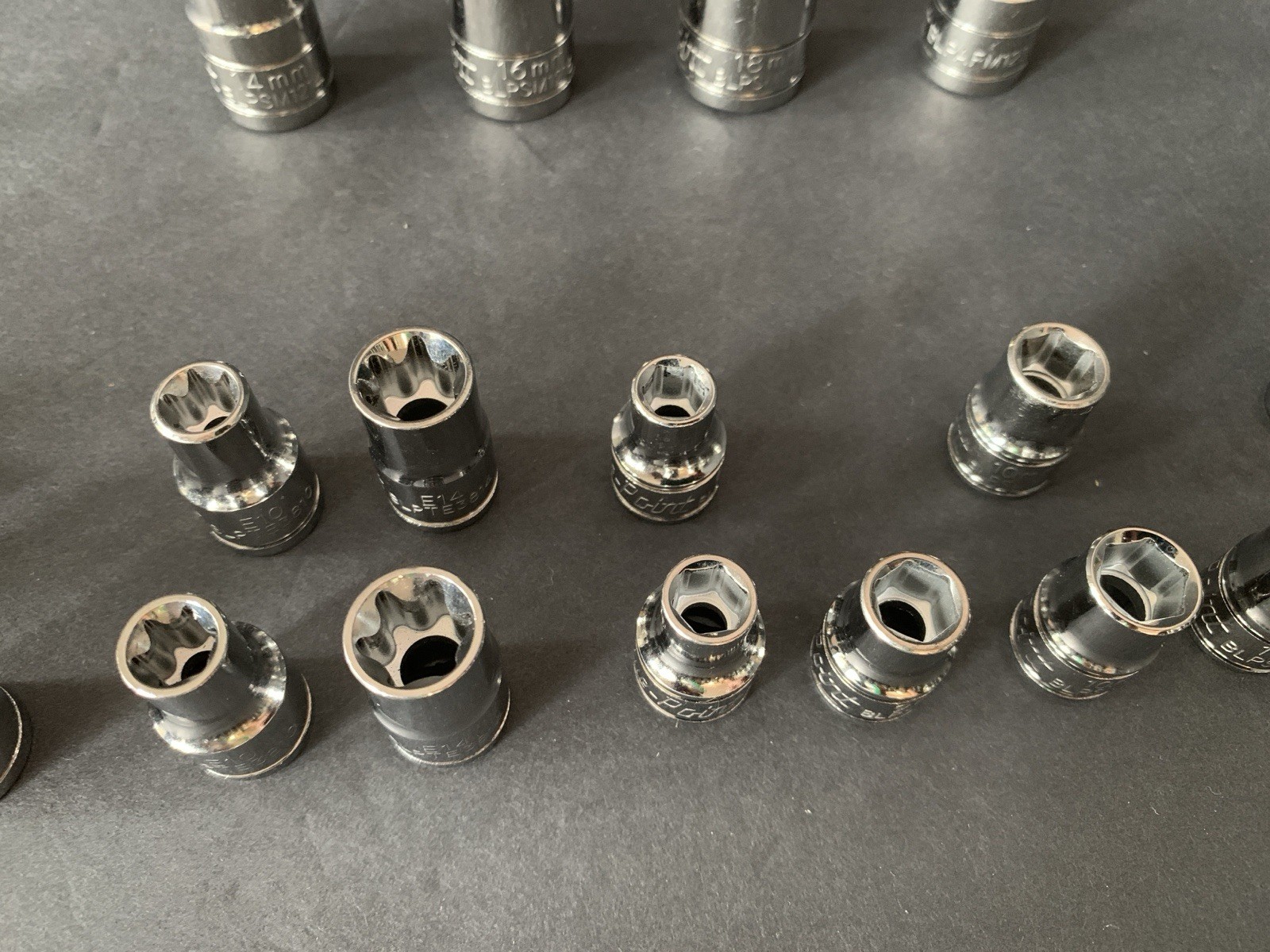 Blue-Point (by Snap-on) 73-Pc SURPLUS MIXED Socket & Bit Lot 1/4″ 3/8″ 1/2″ READ