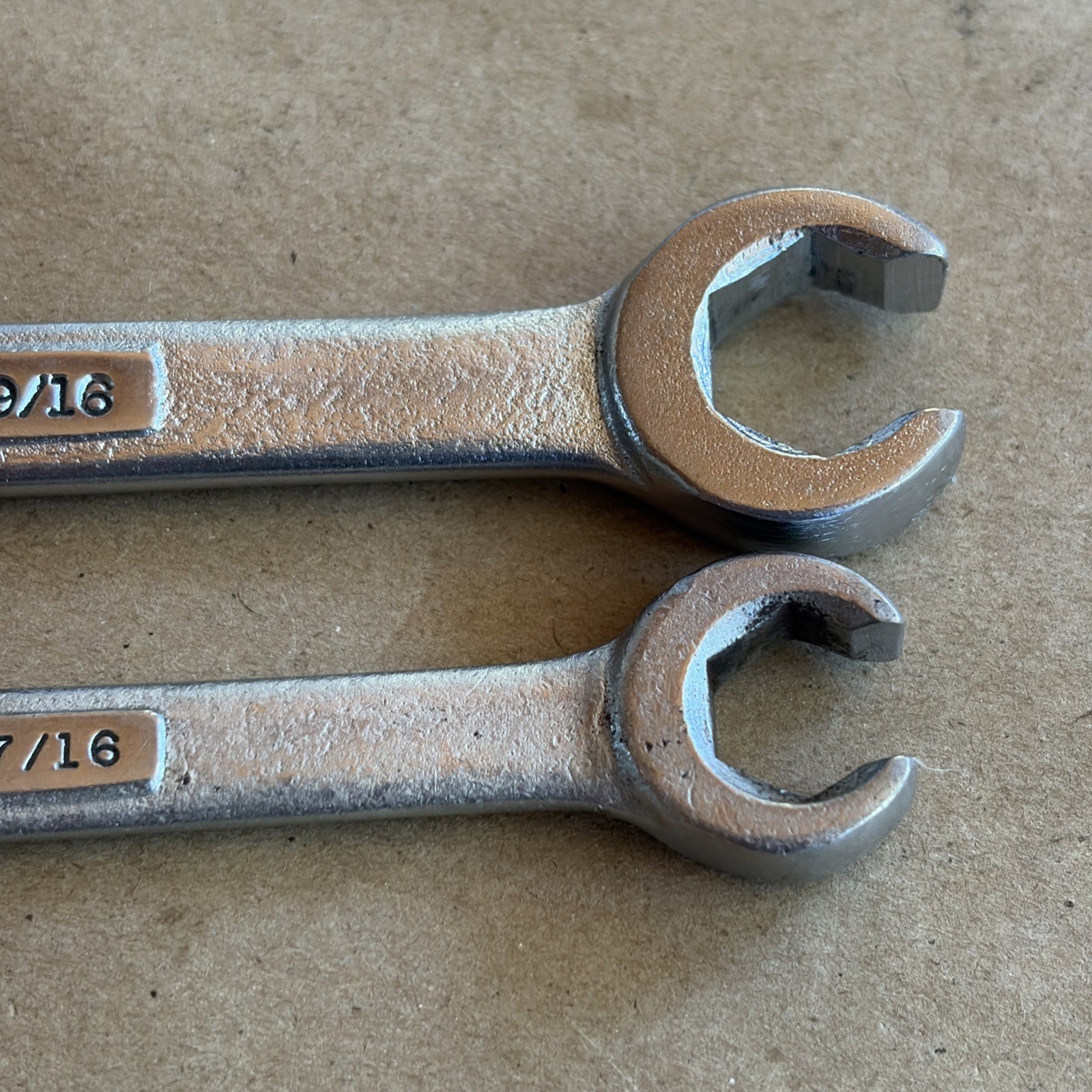 2 Vtg. Craftsman -V- Double End Flare Nut Line Wrench 3/8″ x 7/16″ 1/2″ x 9/16″