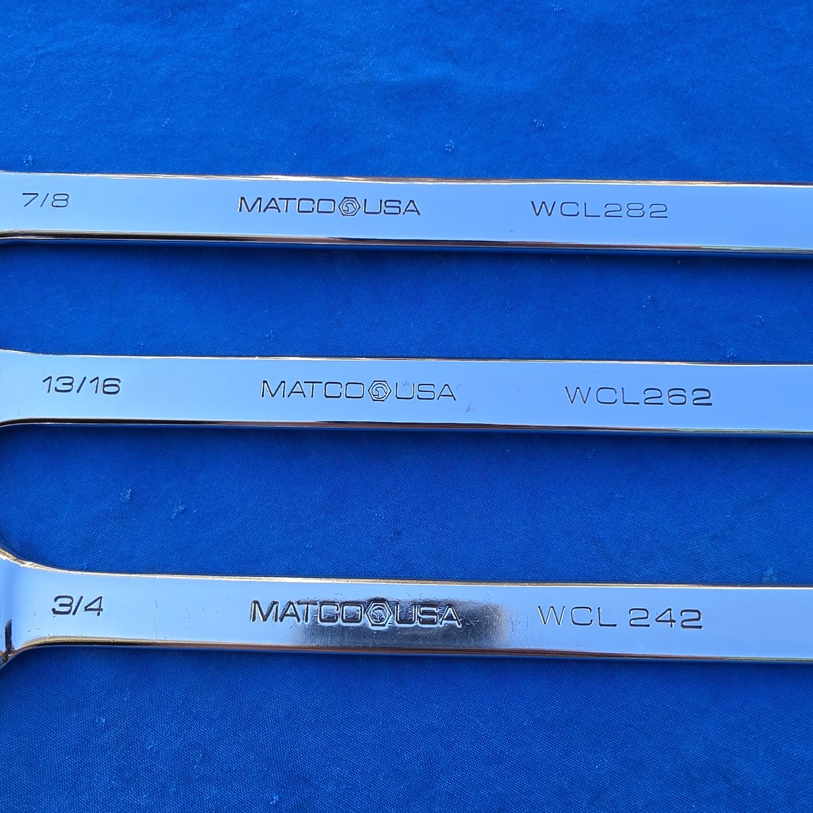 Matco 3 Pc. SAE. Comb. Wrenches 12 Point WCL282 7/8 WCL262 13/16 WCL 242 3/4