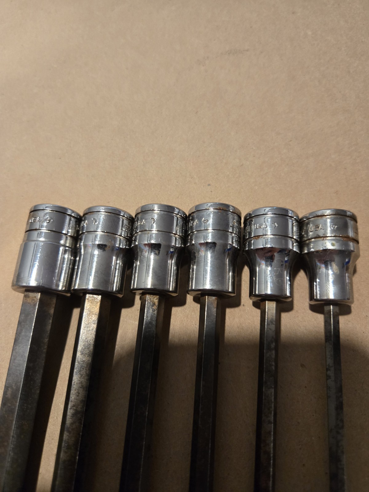 Snap On 3/8″ Drive 5/32-3/8 SAE Long Ball Hex Bit Driver Socket Set USA 206EFABL