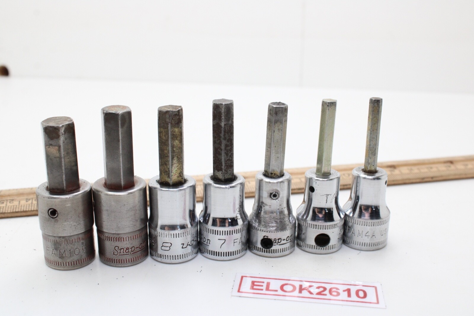 Snap On FAM4A-FAM10B 4-10 mm 3/8″ Drive 6 Piece Metric Hex Bit Socket Set USA