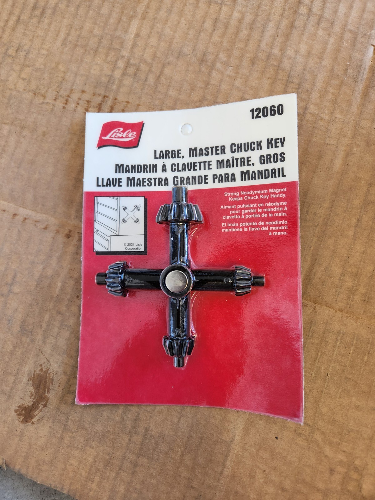 Lisle 12060 Large Master Magnetic Chuck Key with 4 Sizes