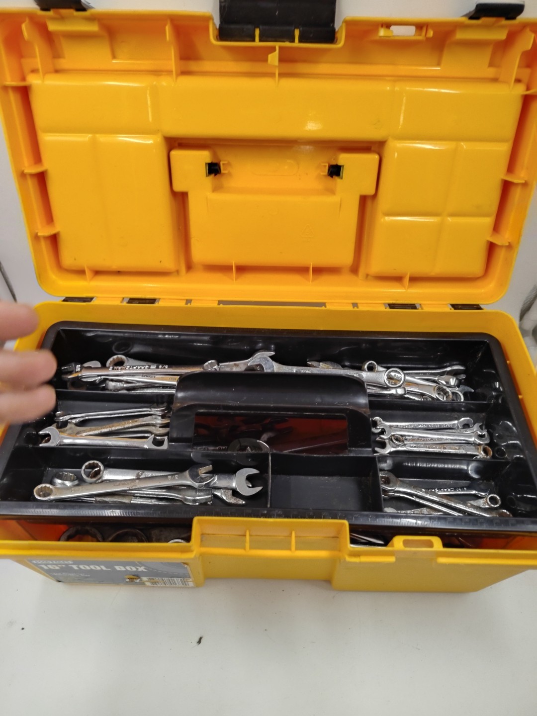 Lot of 68 SAE & Metric Combination Wrenches Craftsman Duralast + Keter Tool Box
