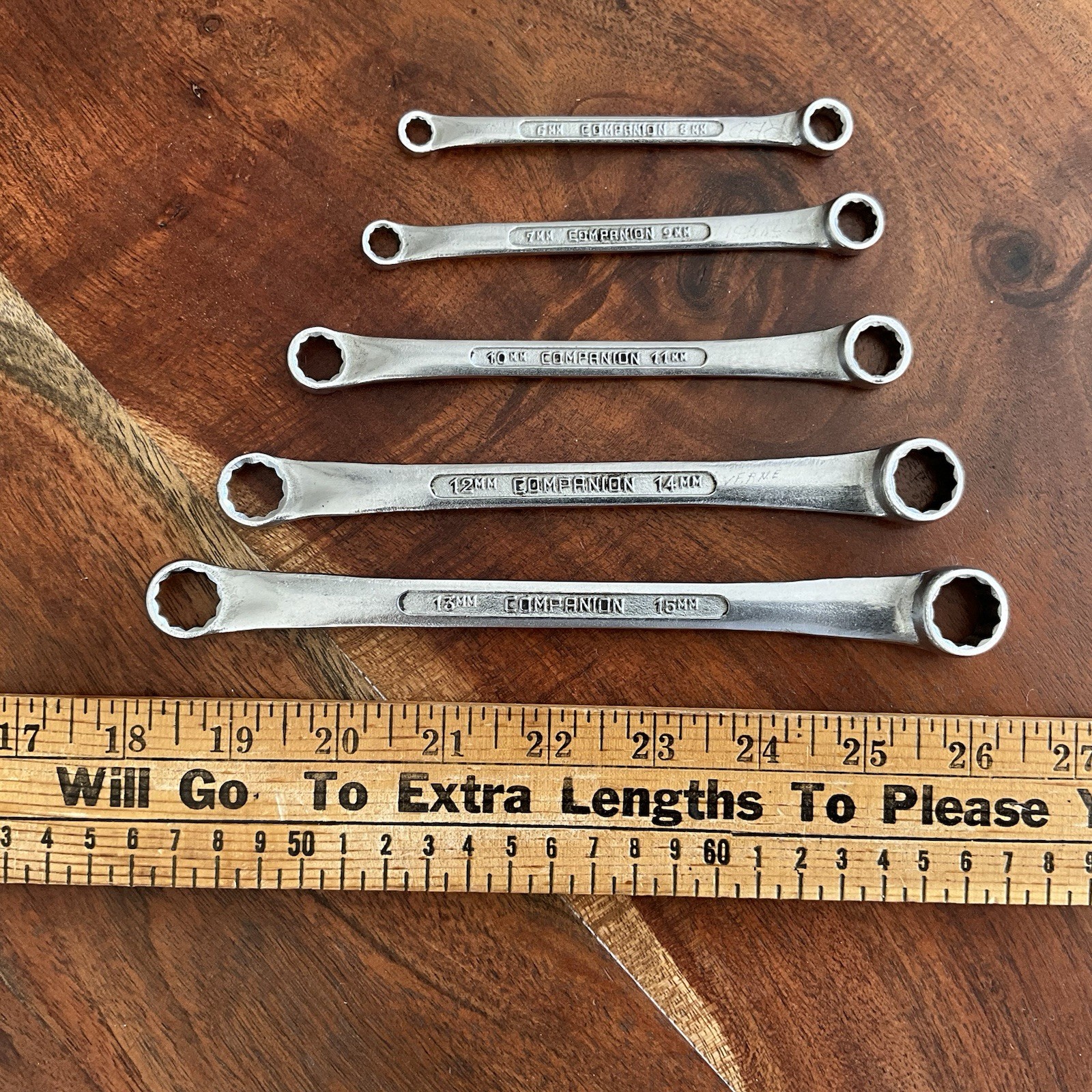 Vintage 15mm – 6mm COMPANION Offset Box End Wrench Set of 5