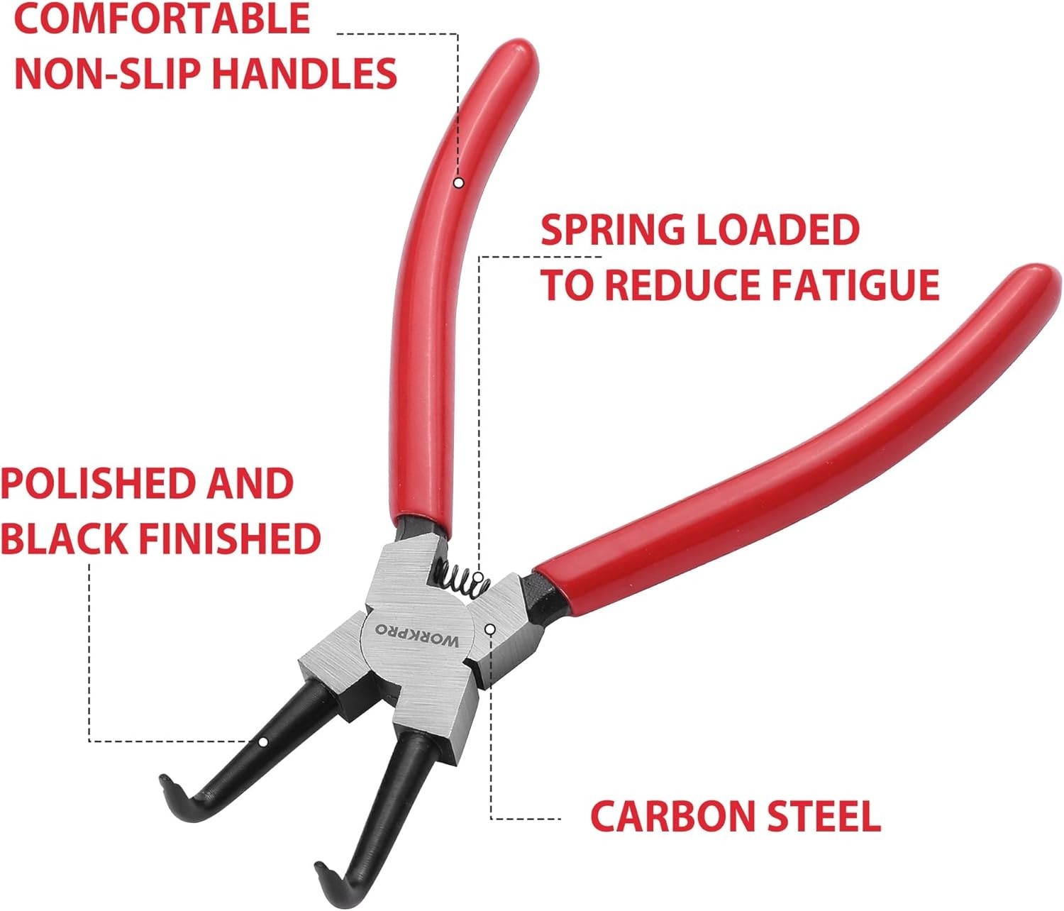 Professional 7-Inch Circlip Pliers Set with Non-Slip Grip & Storage Pouch