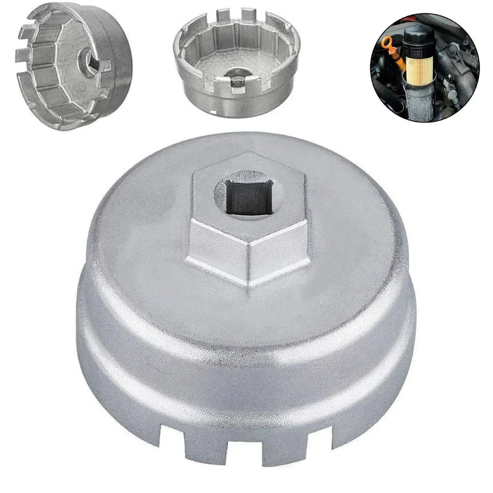 Oil Filter Cap Wrench Cup Socket Remover Tool For Toyota Lexus 14 Flutes 64MM