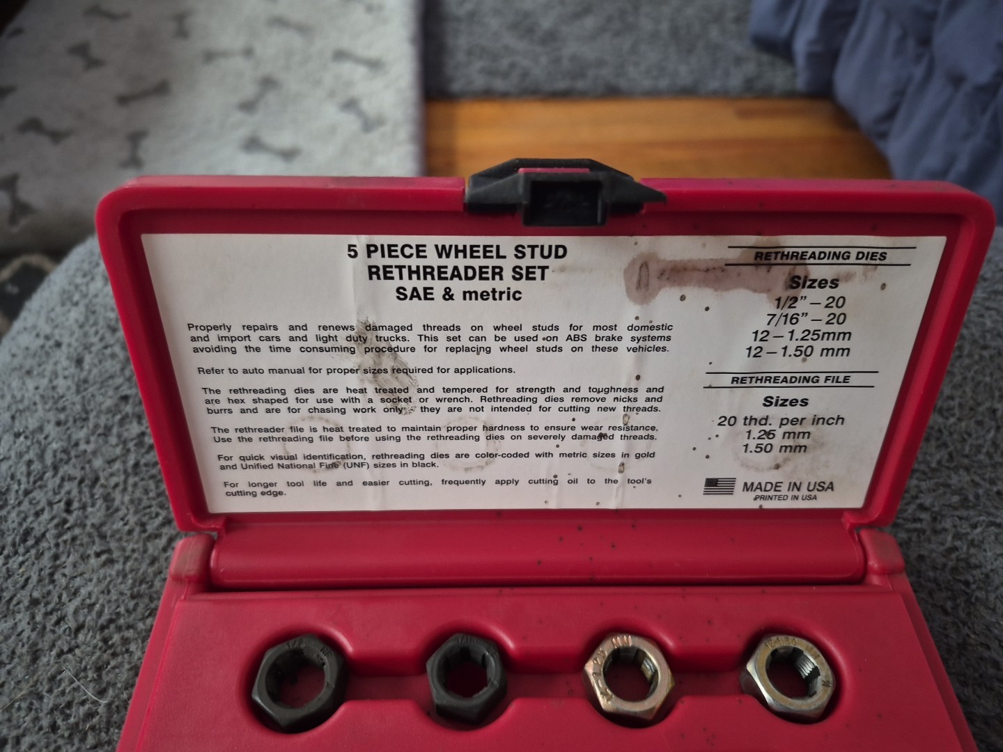 Matco Tools 5 pc Wheel Stud Rethread Kit SRS25
