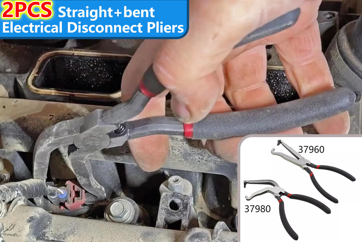2PCS For Lisle 37960+37980 Electrical Disconnect Pliers Rubber non-slip sleeve