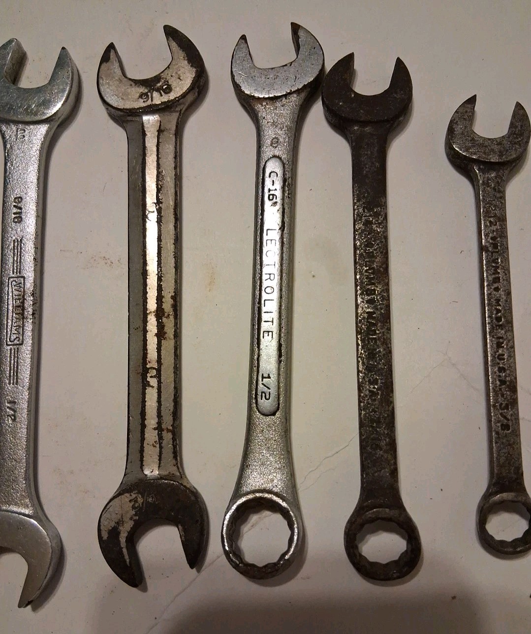 Wrenches. Lot Of 7. Multiple Sizes. Most Are Open End.
