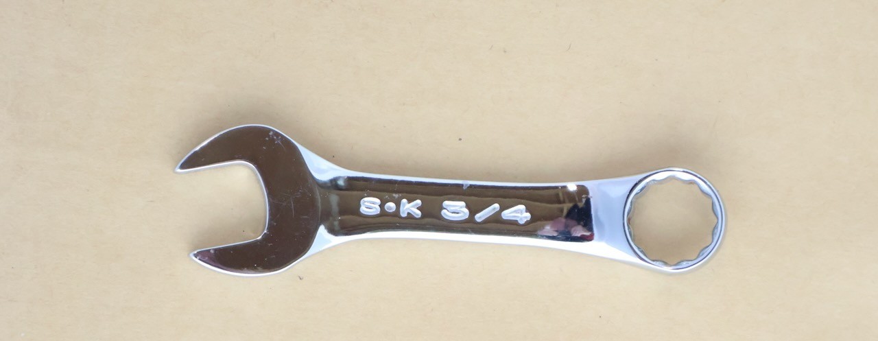 3/4 S-K Tools (USA) No. 88024 12 Point Stubby Combination Shiny Chrome Wrench