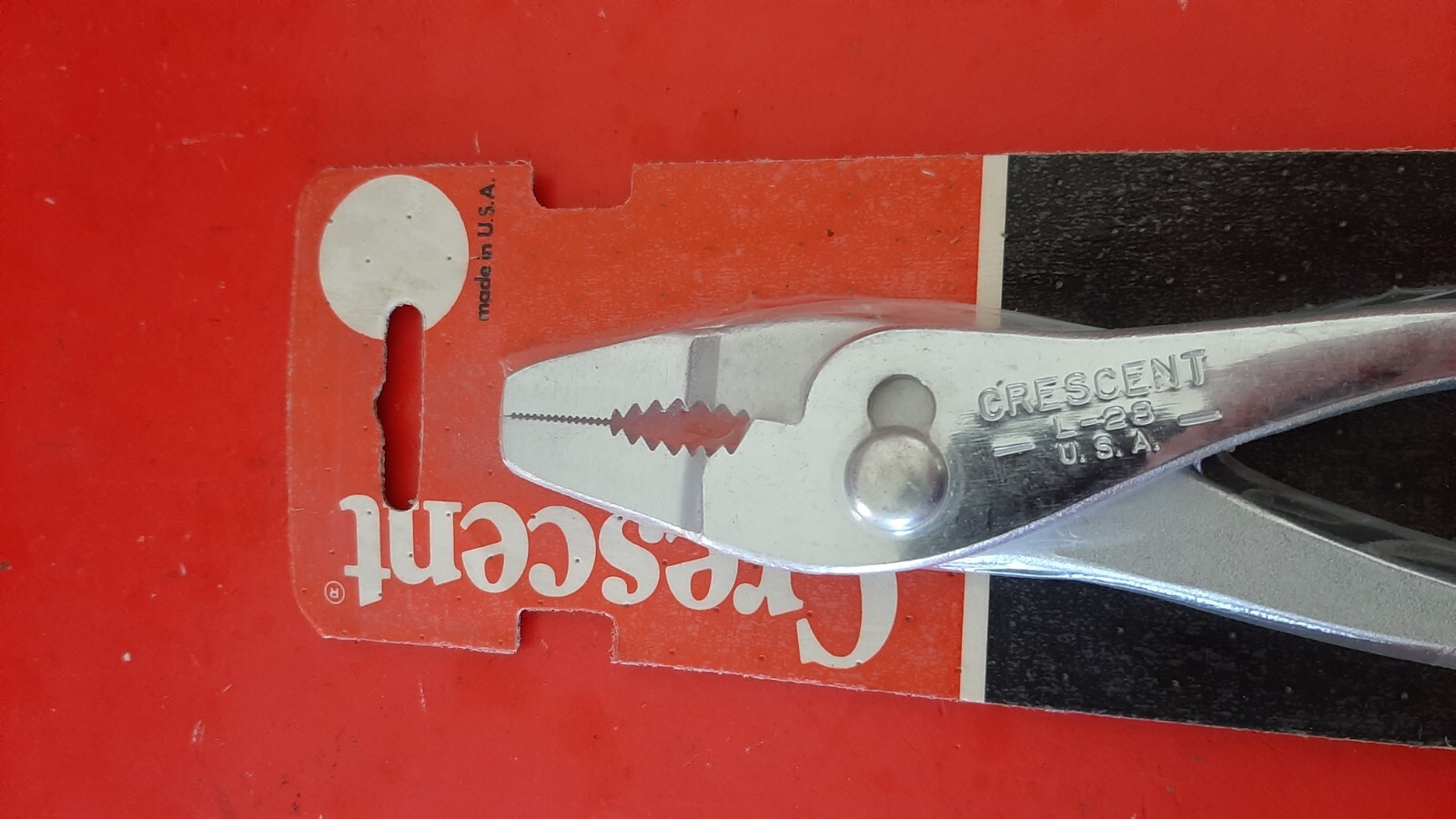 New NOS Vintage Crescent USA Thin Nose Slip Joint Pliers L-28 L28V
