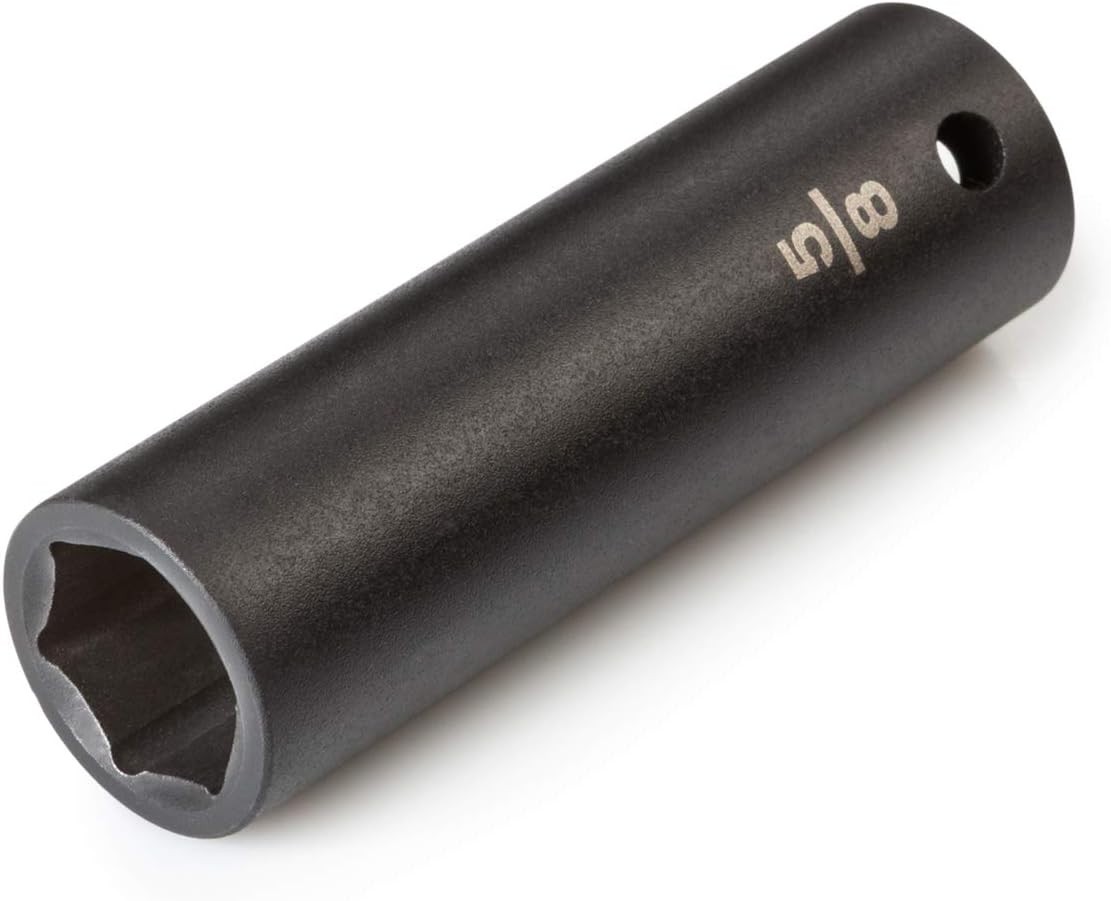 Durable 1/2 Inch Drive Deep Impact Socket 5/8 Inch 6-Point with Manganese Finish