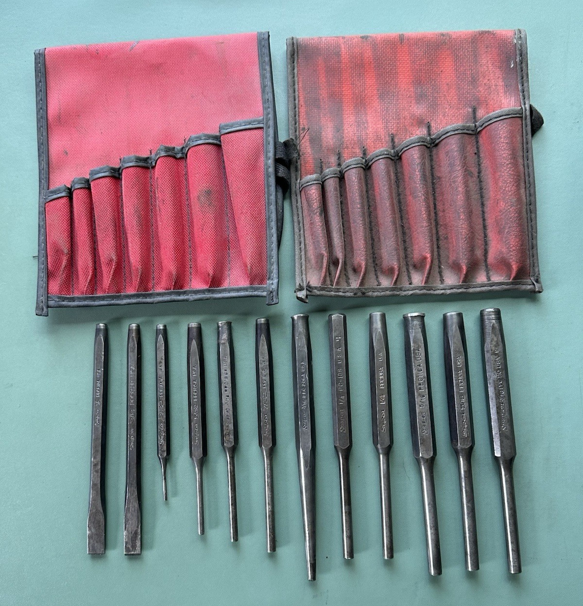 Snap-on Tools Lot of 12 Center Punches Chisels Vintage PC PPC 3/32 – 5/16″