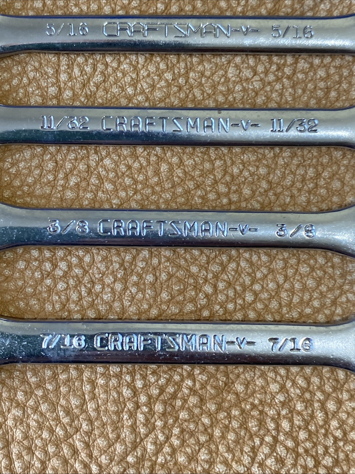 Craftsman 4306 V-Series SAE 8pc. Open End Ignition Wrench Set Vintage CROWN LOGO