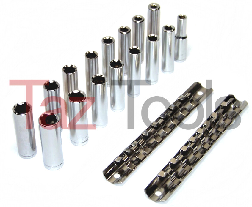 18 pcs 1/4″ Drive Deep Chrome Socket Metric and Standard Set Sockets tool kit