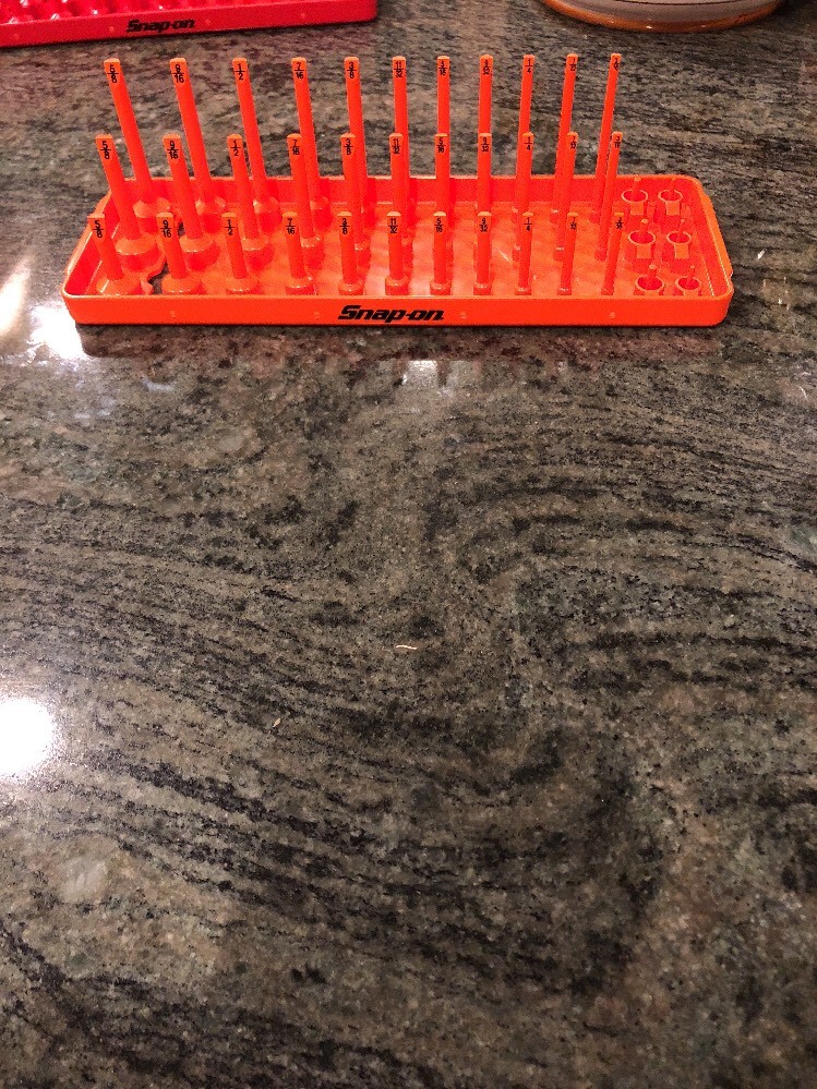 Snap On ka143fror 1/4 sae 3 row post socket tray orange