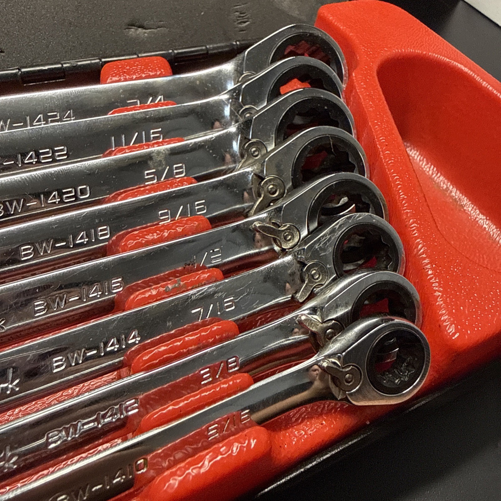 Blackhawk by Proto BW-1400 8pc SAE reversible ratcheting combination wrenches
