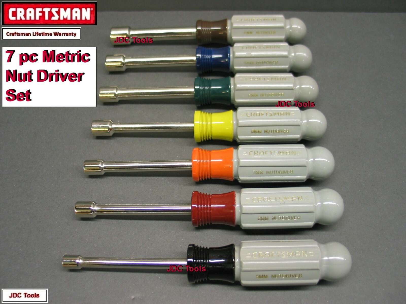 CRAFTSMAN 7 PC PIECE METRIC NUT DRIVER SET MM 14