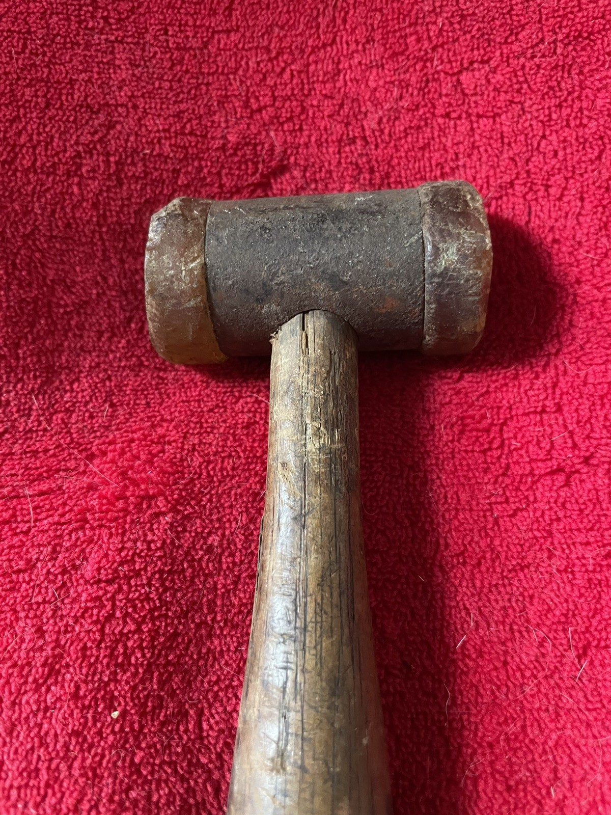 10 oz Amber Plastic Tip Soft Face Hammer Mallet, Well Used See Pictures.