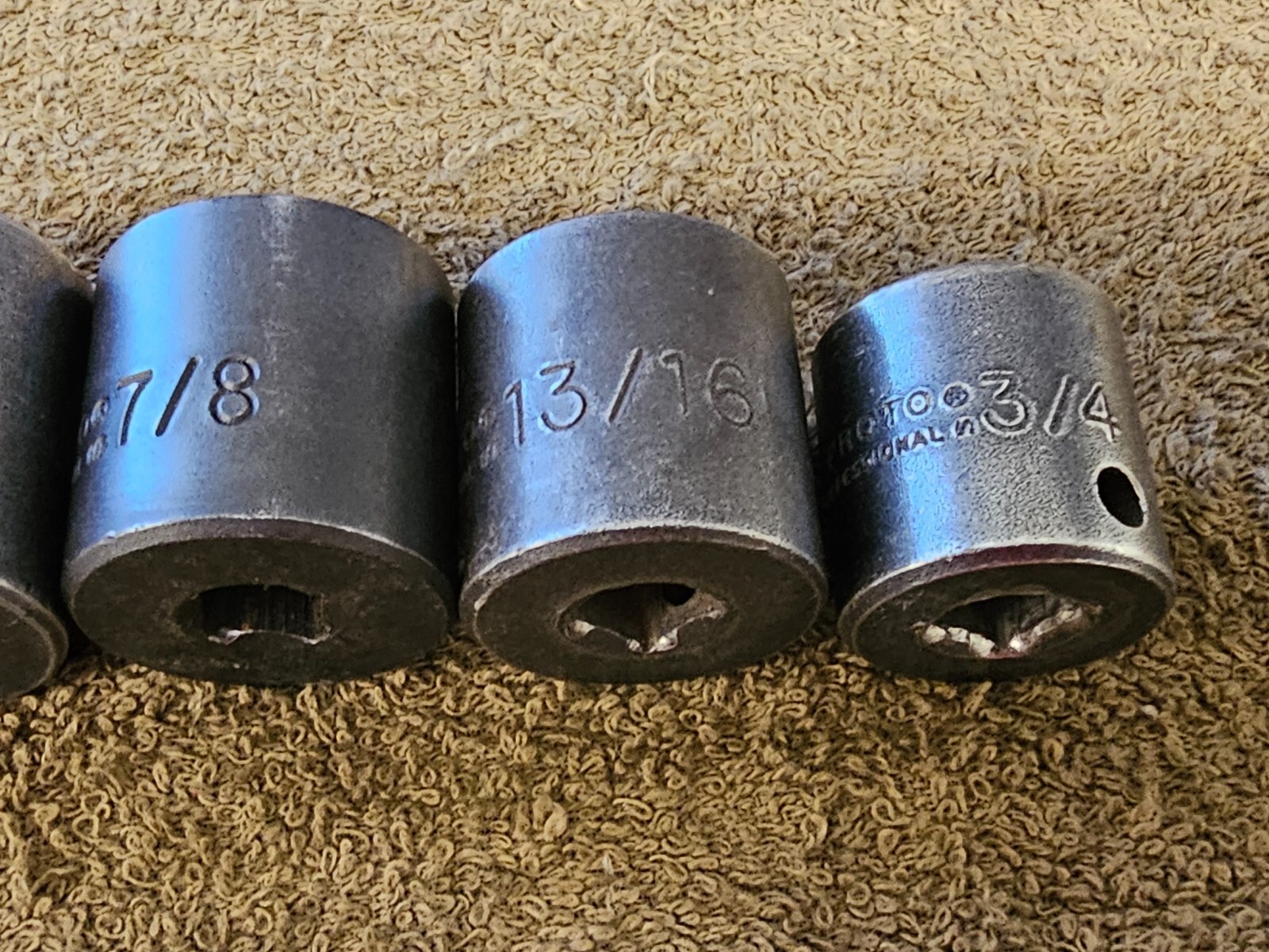 12 Proto Professional Impact Socket Set 3/8″ Drive Sae 1″ 7/8 3/4 5/8 1/2 5/16