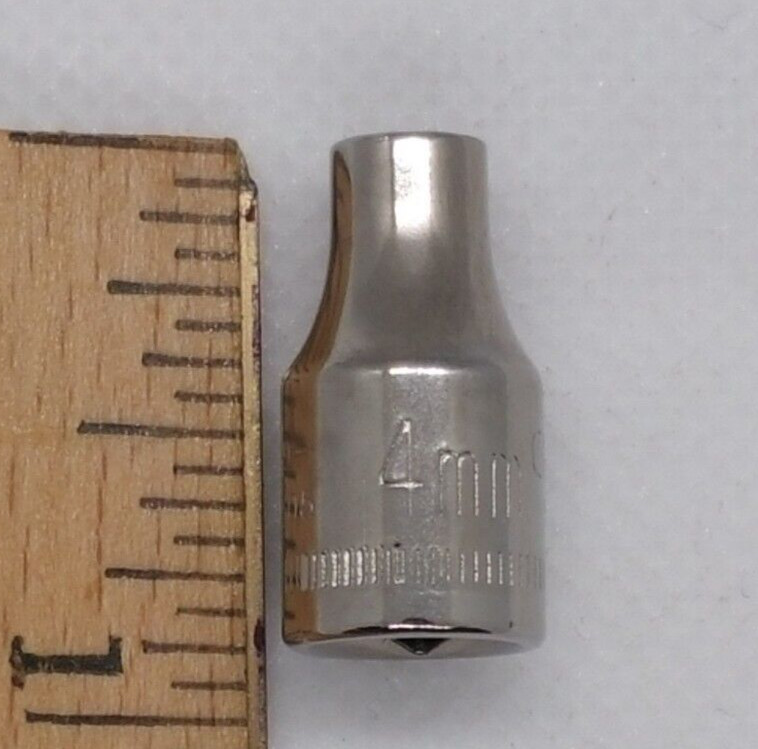 Vintage Craftsman 1/4″ Drive 4MM 6 Point Shallow Socket Metric G1 43505 USA NOS