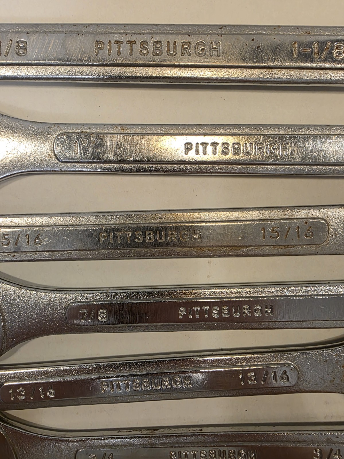 Pittsburgh Combination Wrench Set 14 Peice Raised Panel 12 Point 15 Degree