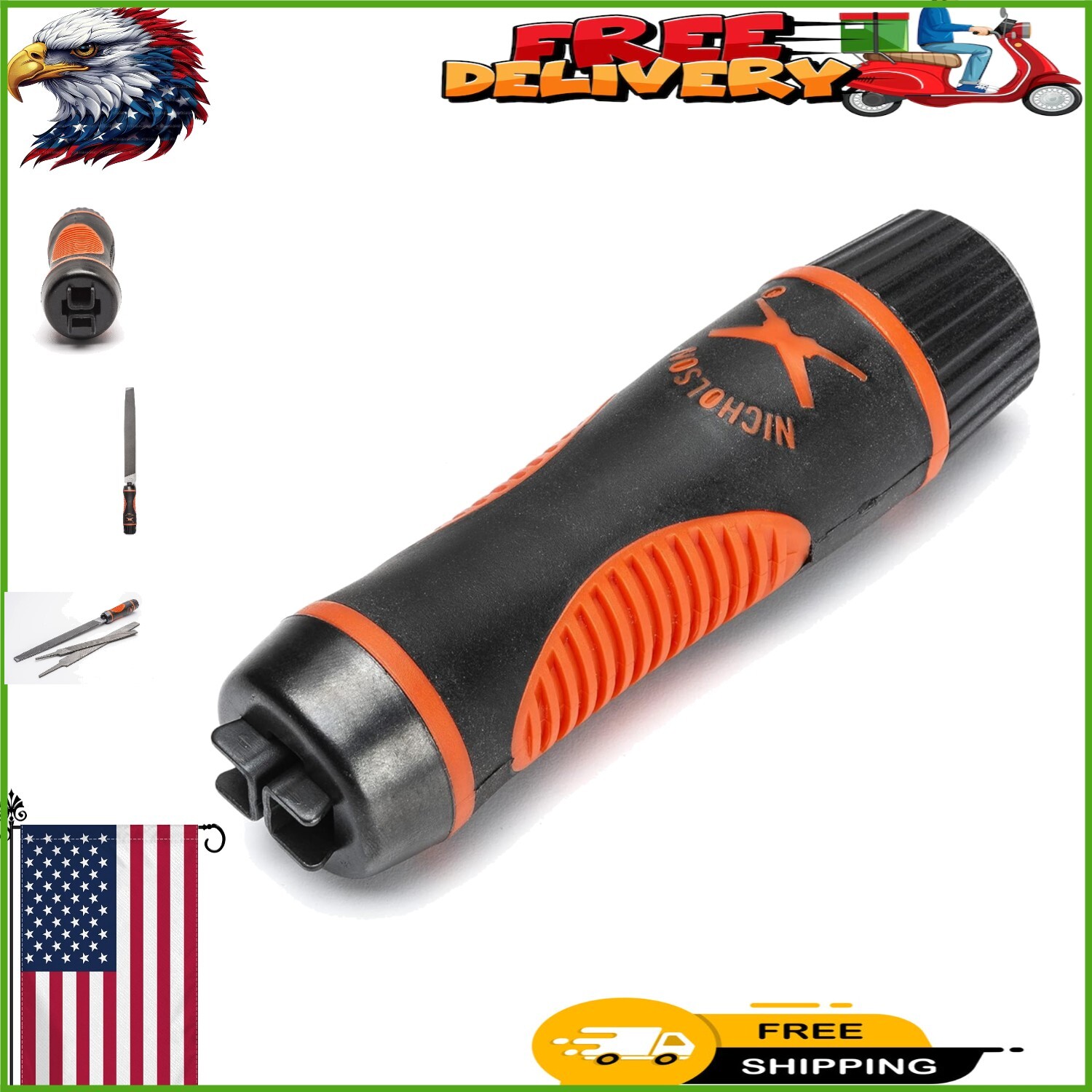 Versatile Crescent Adjustable Tool Handle with Quick-Adjust Knob for Easy Files