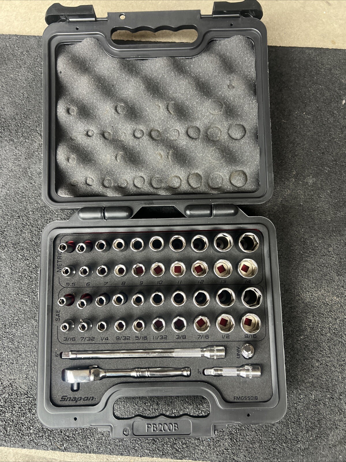 For Snap On 44pc 1/4” Drive Metric & SAE General Service Socket Set 144TMPBFR
