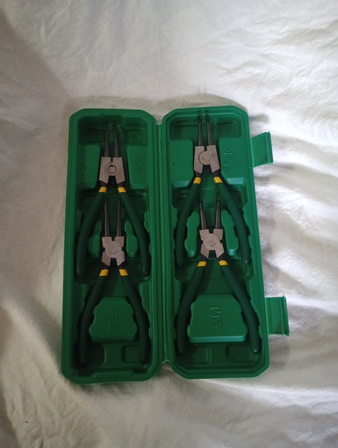 4Pcs 7″ Internal/External Snap Ring Pliers Set Heavy Duty Circlip Pliers Kit