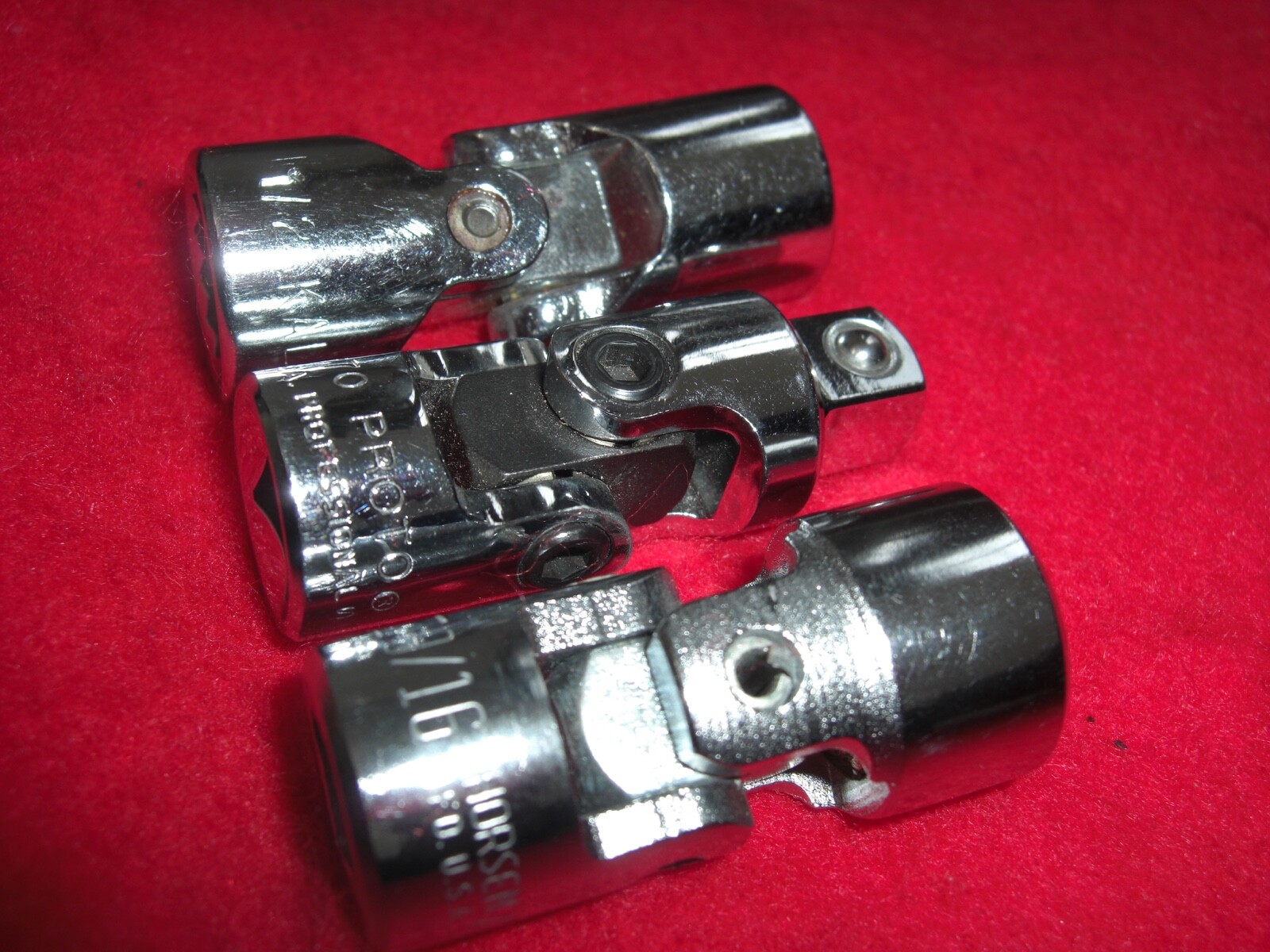 Proto 3/8 dr. universal joint Kal 1/2″ and thorsen 9/16 swivel sockets excellent