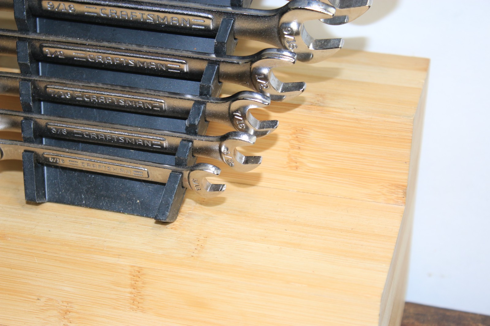 CRAFTSMAN SAE COMBINATION WRENCH SET 12 POINT USA – SET OF 11 W / rack VA
