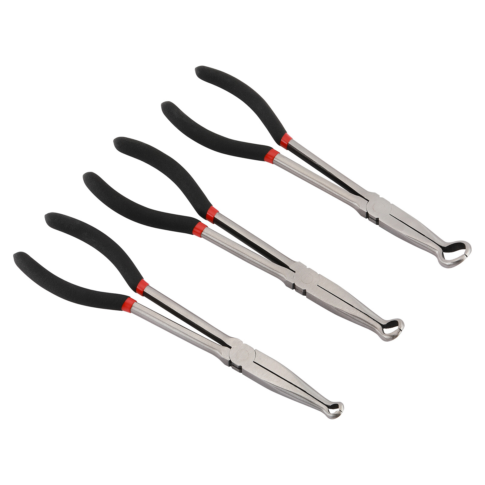 3Pcs 11″ Hose Gripper Plier Set Black&Red 5/16-Inch,1/2-Inch,3/4-Inch Dia