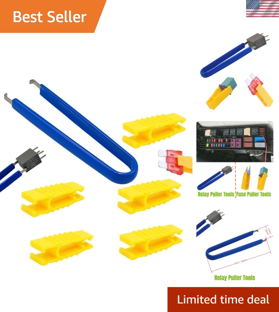 Automotive Fuse Puller Set 6-Pack – Professional Relay Removal Pliers Stainle…