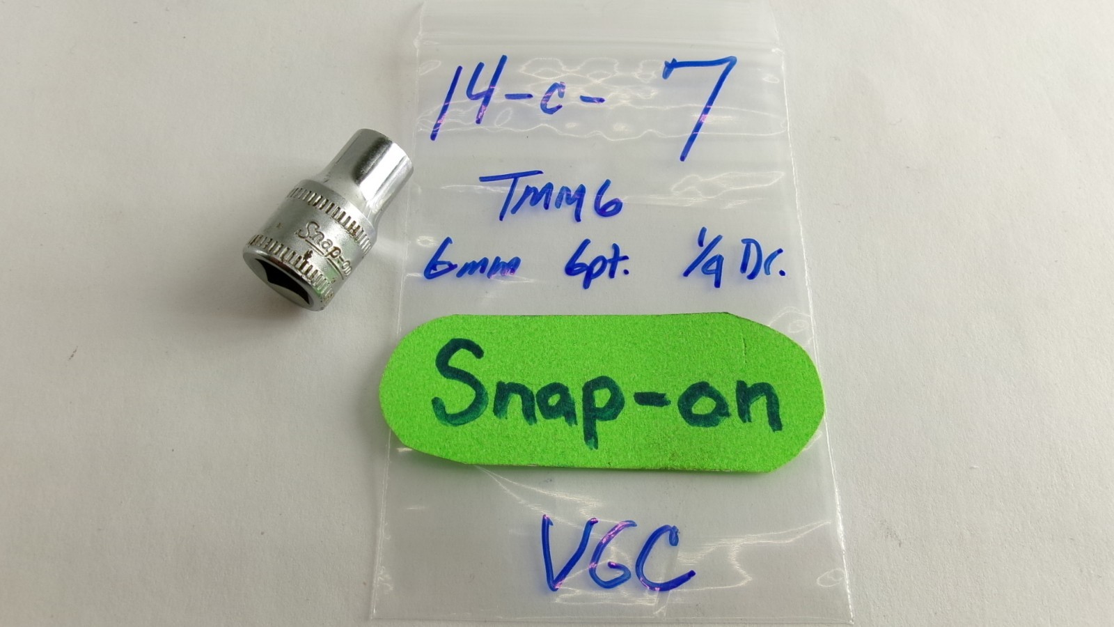 Snap-on tools USA 1/4″ drive 6mm metric 6 point Socket TMM6 Nice!