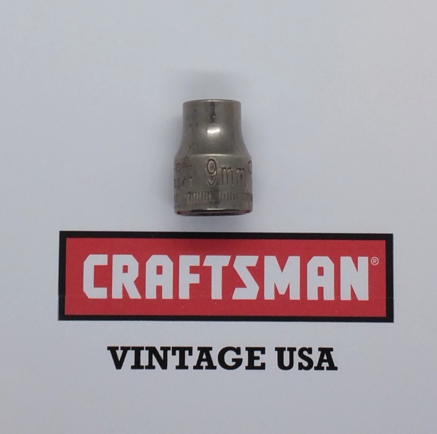 Vintage Craftsman 3/8″ Drive 9MM 6 Point Shallow Socket G1 43541 USA