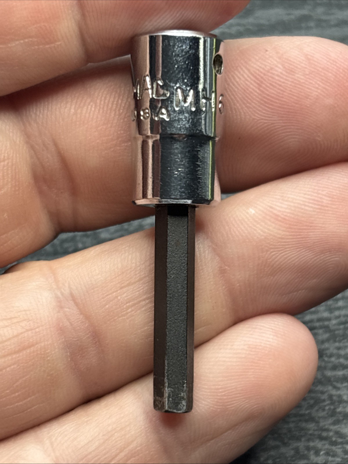 USED, MAC TOOLS » 3/16IN. » 1/4 IN. DR. HEX SOCKET, PART #MH6 , USA