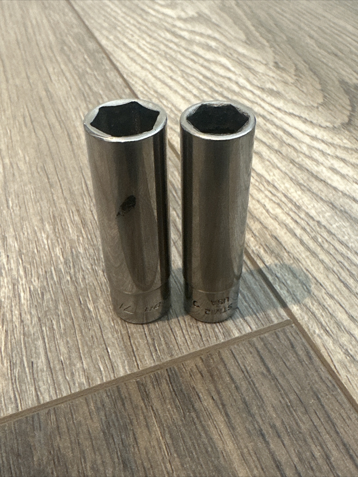 Snap-on STM12 + STM 14 USA 1/4″ Drive 6 Point 3/8″ + 7/16 Deep Socket