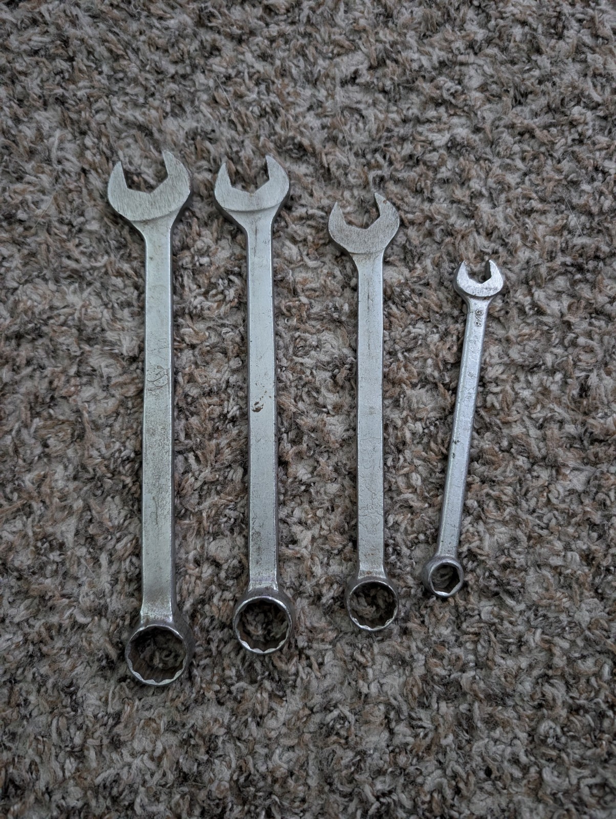 Vintage MAC Tools Combination Wrench Lot C8 C7 C6 C3 11/16 5/8 9/16 3/8 USA